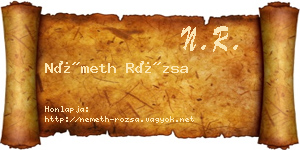 Németh Rózsa névjegykártya